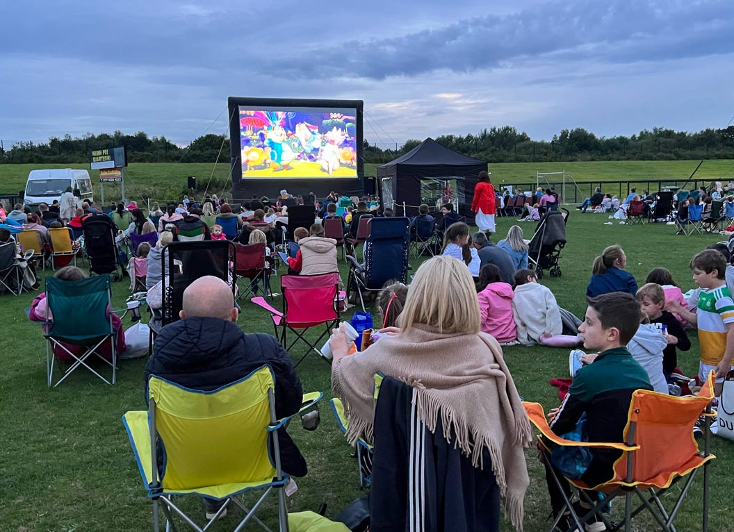 Outdoor mobile cinema hire Northern Ireland, Belfast, Derry, Londonderry, Craigavon, Newtownabbey, Castlereagh, Lisburn, Ballymena, Lurgan, Portadown, Newtownards, Newry, Carrickfergus, Antrim, Coleraine, Omagh, Larne, Bandbridge, Armagh, Dungannon, Enniskillen, Cookstown, Limavady, Downpatrick, Ballymoney,  Magherafelt, Portrush, Ballycastle, Maghera