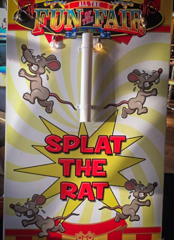 Splat the rat carnival game stall hire Northern Ireland, Belfast, Derry, Londonderry, Craigavon, Newtownabbey, Castlereagh, Lisburn, Ballymena, Lurgan, Portadown, Newtownards, Newry, Carrickfergus, Antrim, Coleraine, Omagh, Larne, Bandbridge, Armagh, Dungannon, Enniskillen, Cookstown, Limavady, Downpatrick, Ballymoney,  Magherafelt, Portrush, Ballycastle, Maghera,